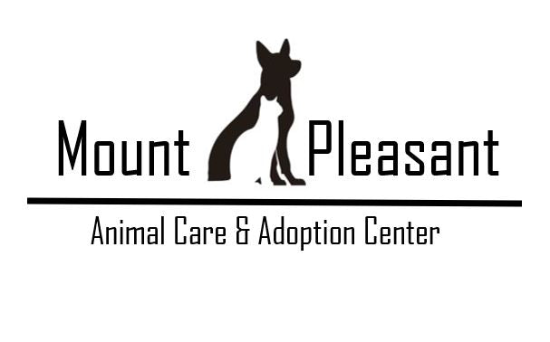 Logo of Mount Pleasant Animal Care and Adoption Center featuring a stylized silhouette of a dog