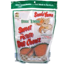 SAMS YAMS SWEET POTATO CHEWS Veggie Rawhide 5oz
