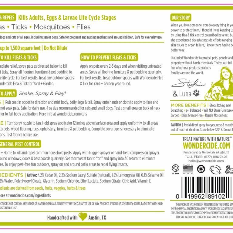 Wondercide Lemongrass Flea & Tick Spray for Pets + Home