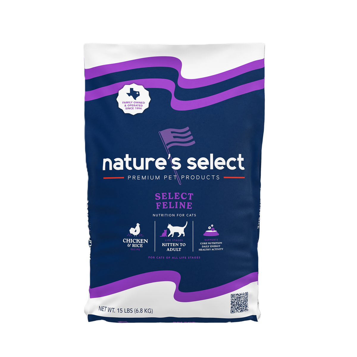Nature's Select Feline Chicken and Rice, Dry Cat Food for All Life Stages