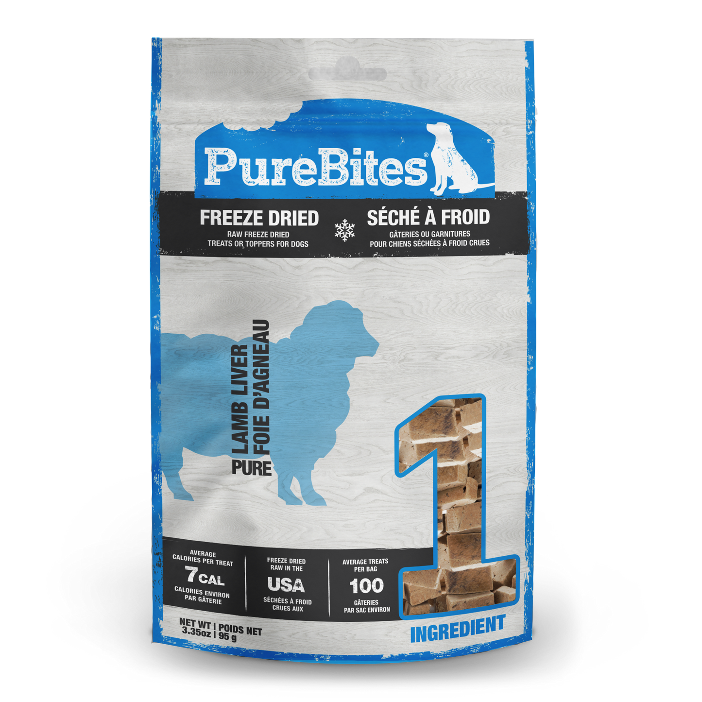 Freeze Dried Dog Treats, Lamb Liver 3.35oz