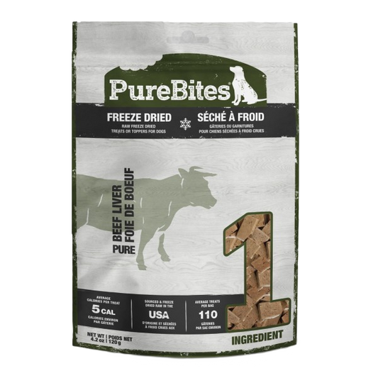 PureBites Freeze Dried Dog Treats, Beef Liver, 4.2oz