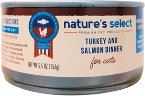 Natures Select Turkey & Salmon Dinner for Cats 5.5oz can